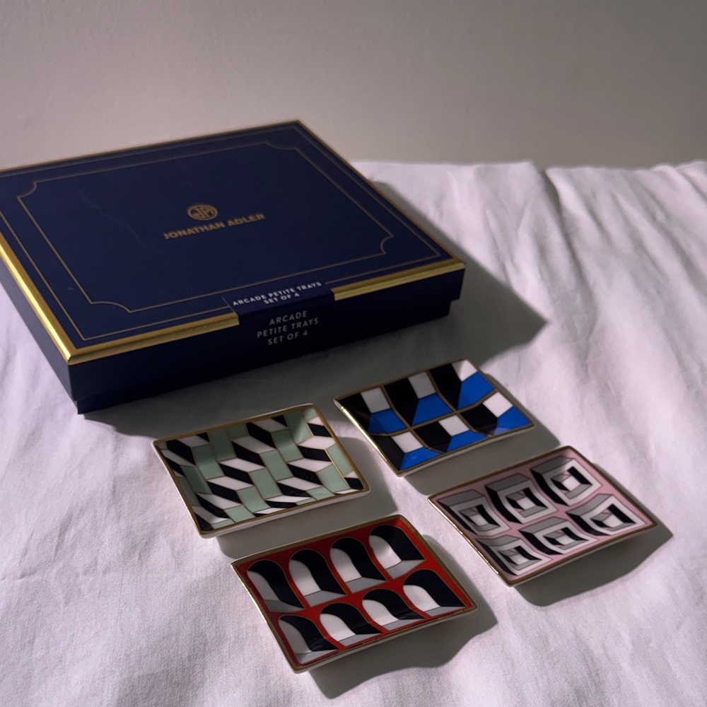 Jonathan Adler Arcade Petit Trays - Blue, Black, Green, Red